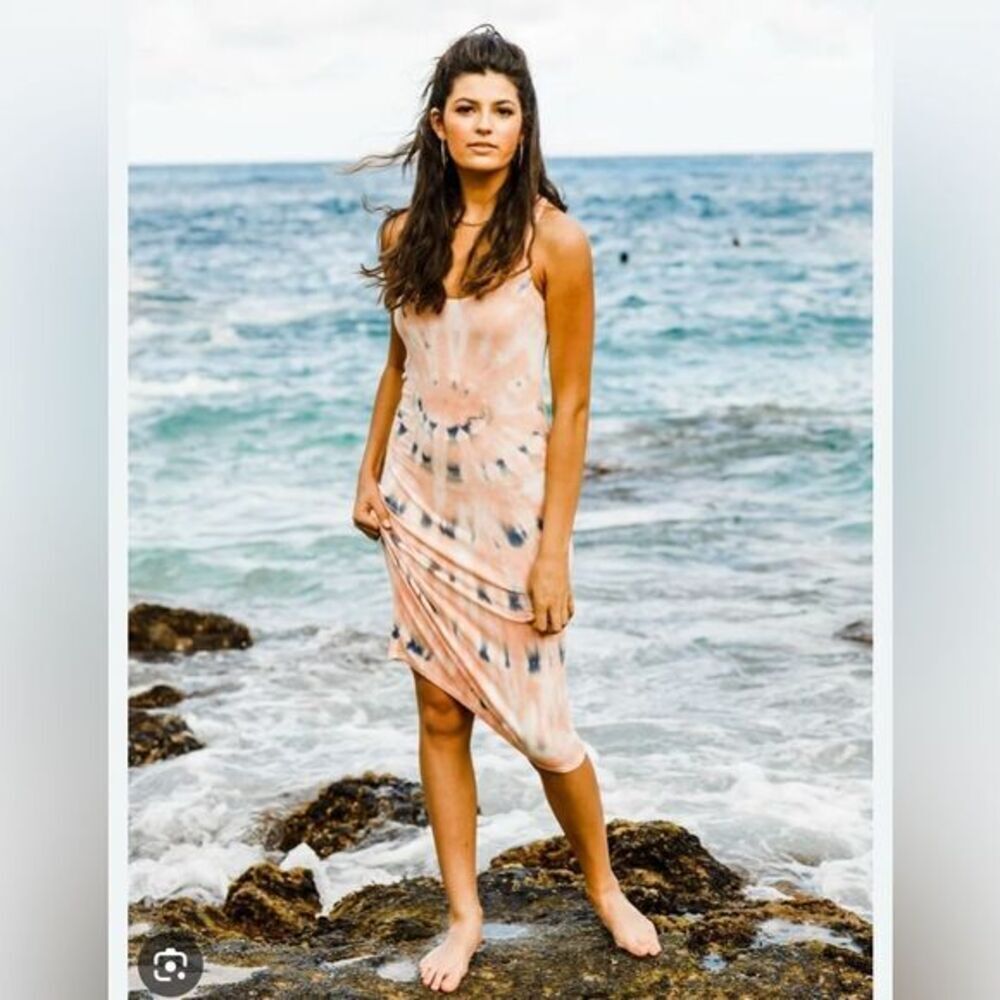 NWT Love Stitch Women’s Cotton Candy Tie-Dye Ribbed Tank Midi Dress - Size S